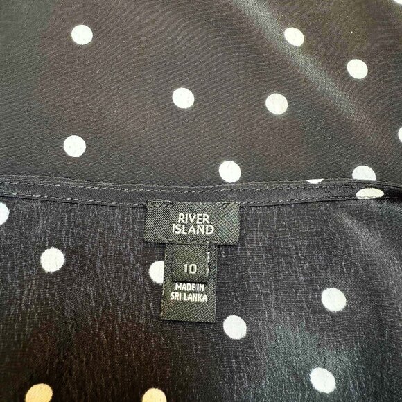 River Island Black Polka Dot Dress – Silky & Flattering Fit - Picture 9 of 10